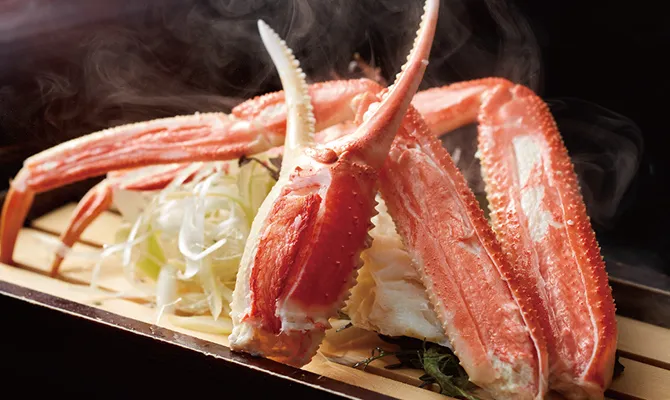 本ずわいかに竹筒蒸し