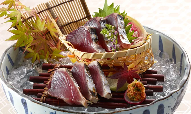 初鰹お造り〜生七味添え〜